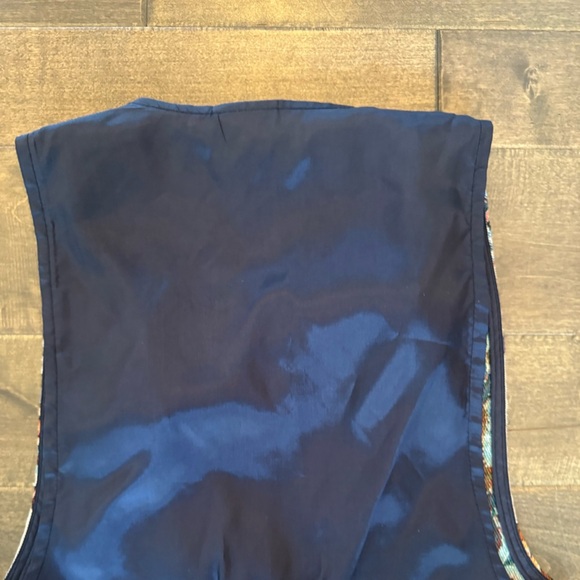 Vintage Christmas Tapestry Vest Backroad Blues Size S Holiday Santa Snowman - Picture 9 of 16